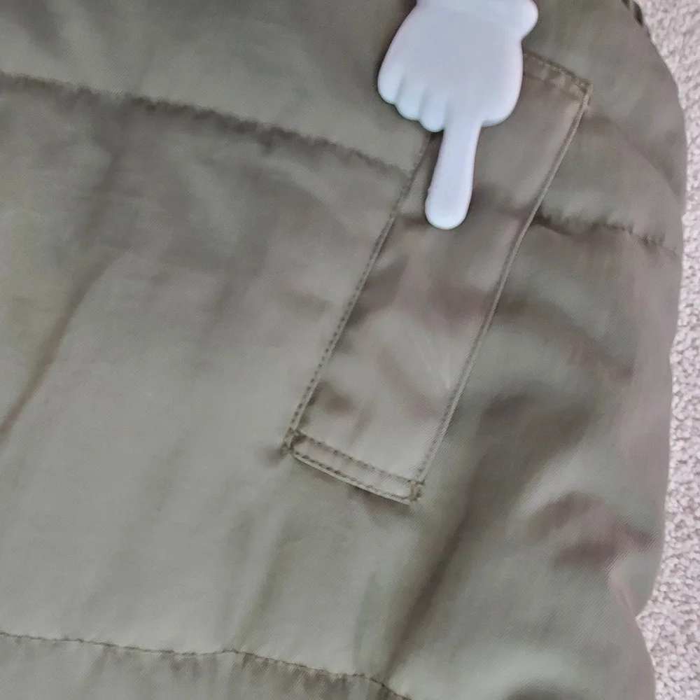 Naturalife Mens‎ Puffer Vest Olive Green Fleece Lined Full Zip Size Medium 9879